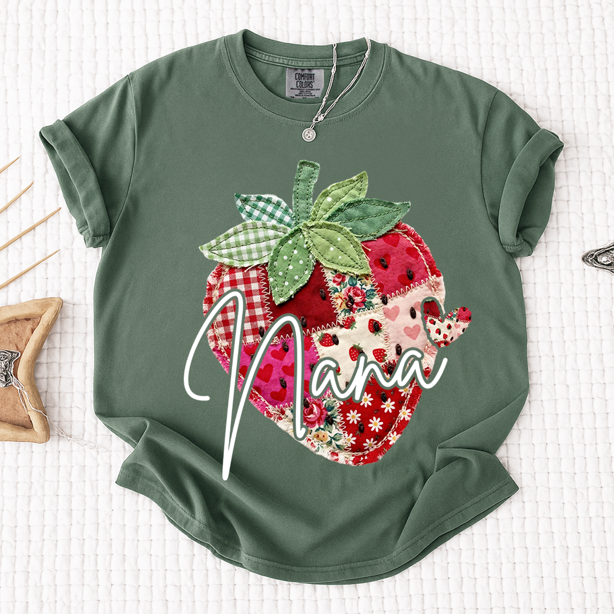 Comfort Colors® Customized Mimi Shirt with Names, Sweet Strawberry Spring Grandma Gift