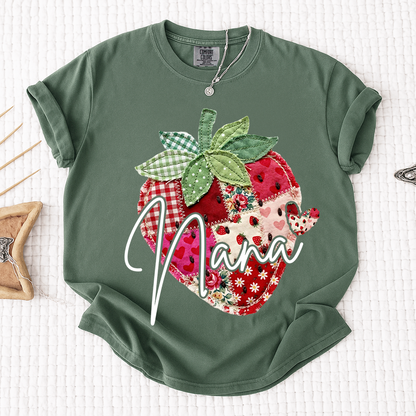 Comfort Colors® Customized Mimi Shirt with Names, Sweet Strawberry Spring Grandma Gift