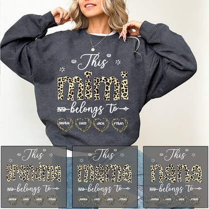 Personalized This Mimi Belongs To Sweatshirt, Custom Leopard Print Names