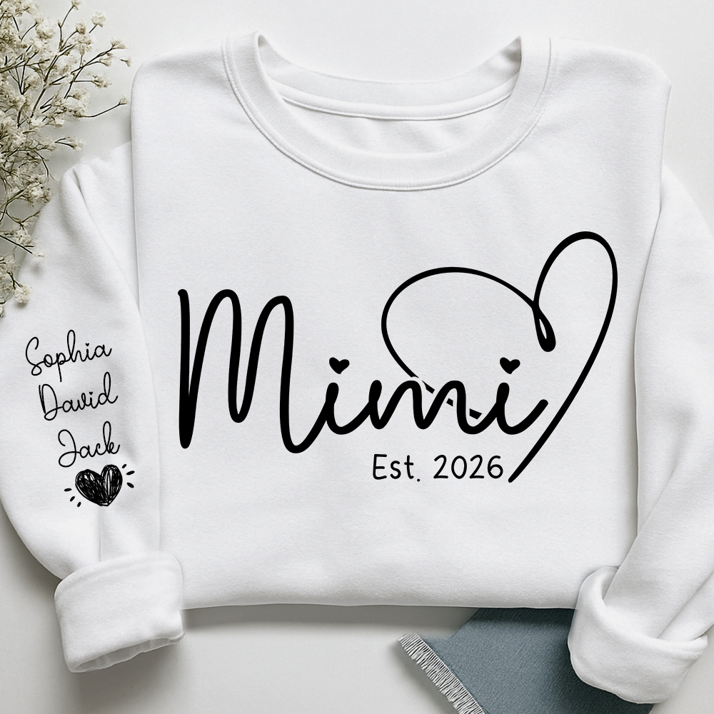 Personalized Heart Grandma Sweatshirt For Grandchild, Custom Name