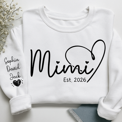Personalized Heart Grandma Sweatshirt For Grandchild, Custom Name