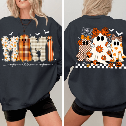 Personalized Naughty Halloween Flower Ghost, For Gift for Grandma and Kids