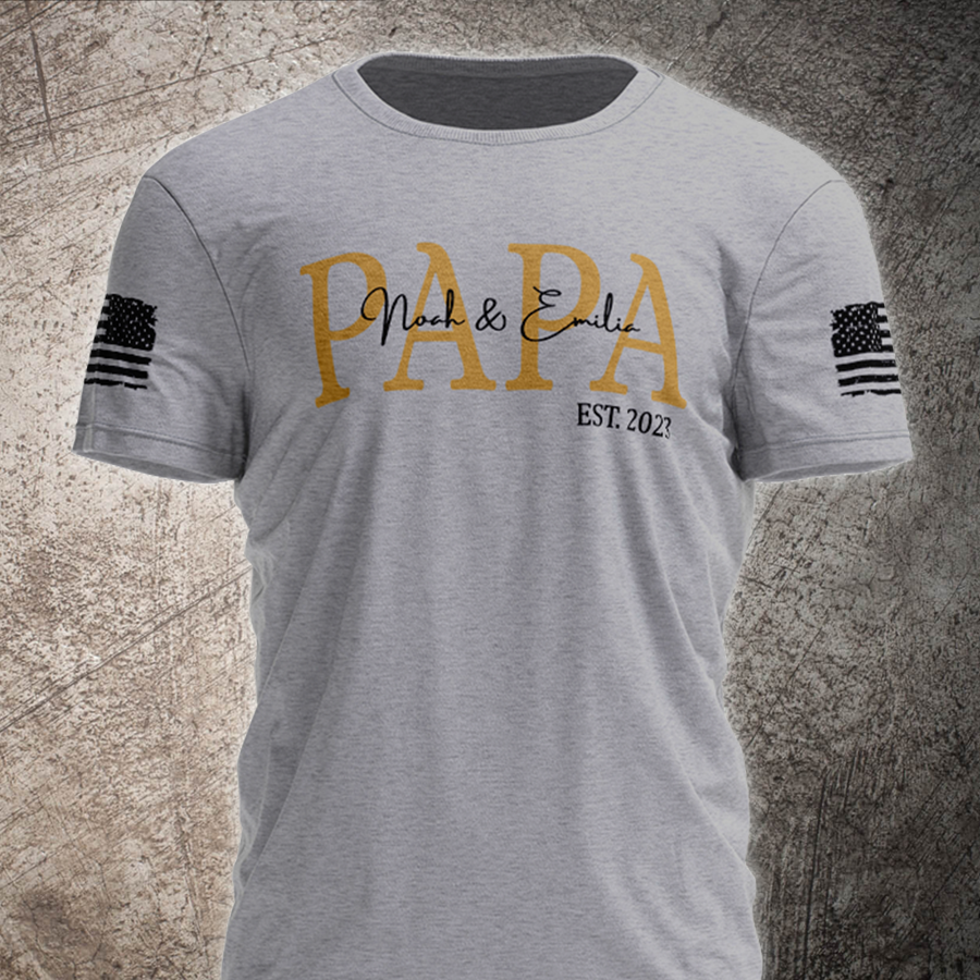 Custom Papa Est With Grandkids Father's Day TH