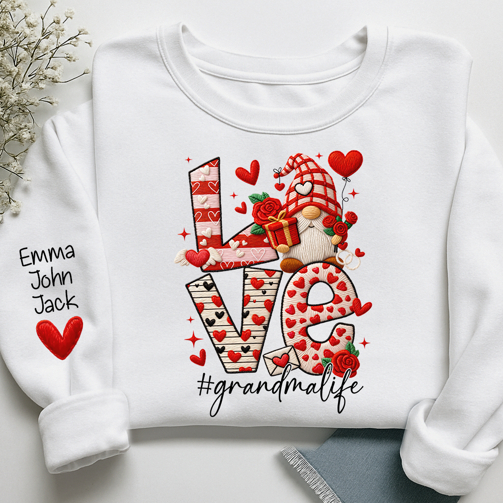 Love Grandma Sweatshirt, Grandmalife Heart Design For Gift Grandma And Kids