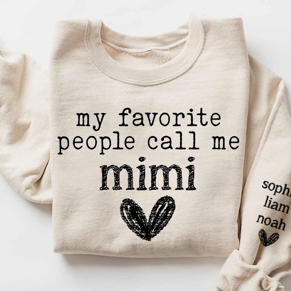 My Favorite People Call Me Mimi Sweethearts, Cute Mimi Grandma Shirt with Heart Design