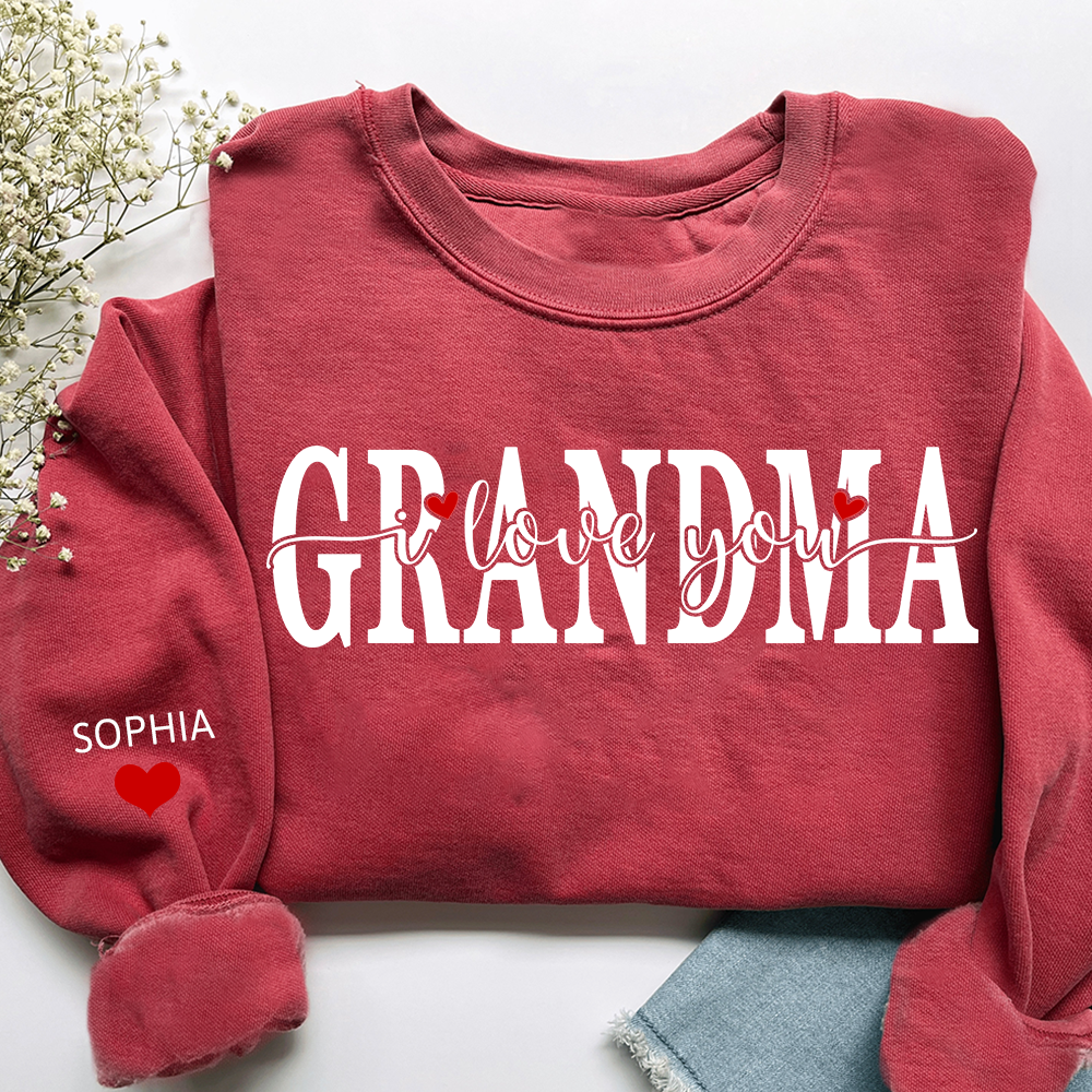 Personalized Family Sweatshirt for Grandma, Loved Beyond Measure Design, Custom Names Crewneck