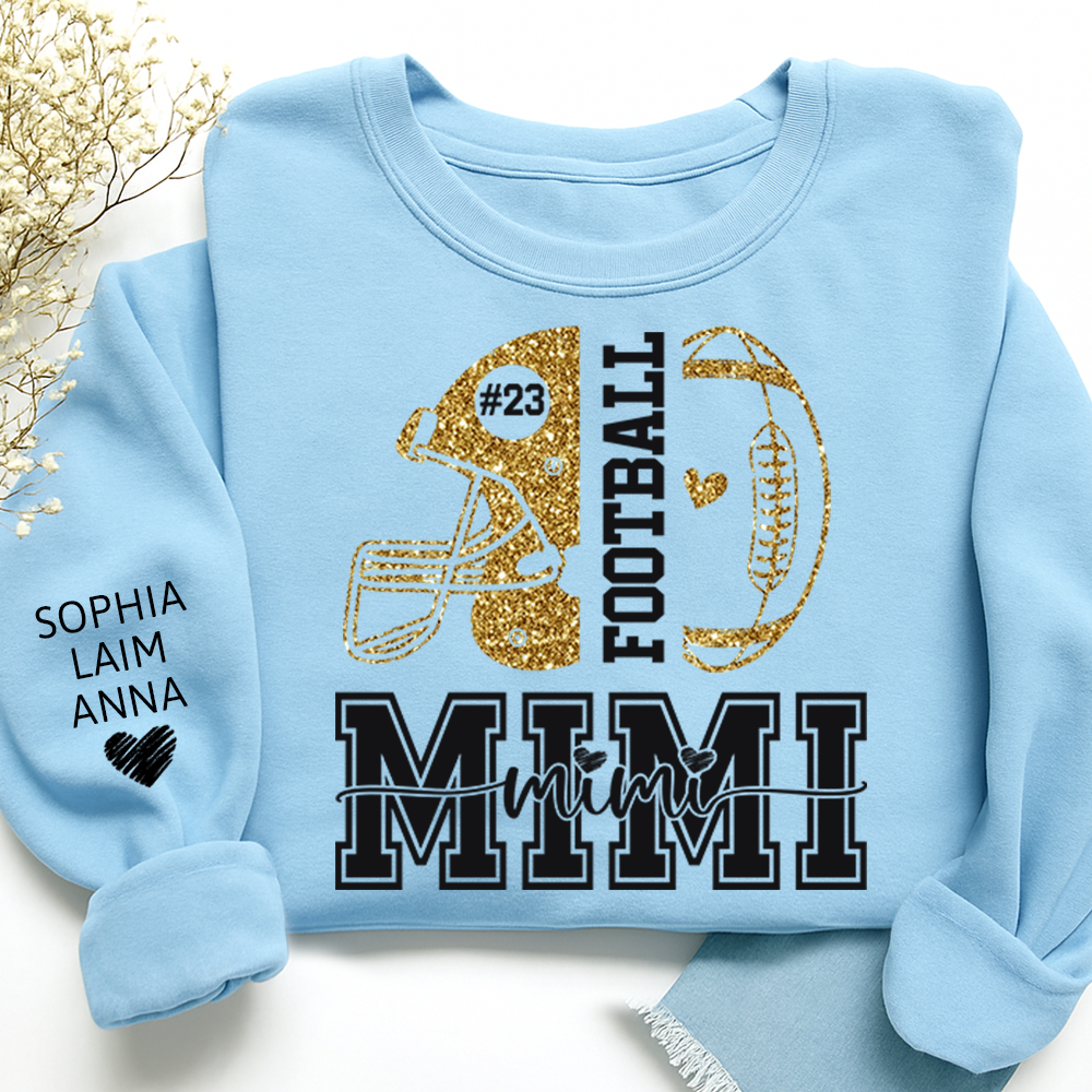 Personalized Football Grandma Sweater, Custom Gift for Grandma and Kids