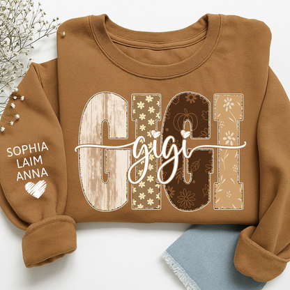 Autumn Floral Bible Sweatshirt with Flowers, Custom Nicknames for Grandma and Kids