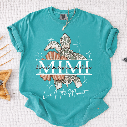 Comfort Colors® Mimi Ocean Turtle T-Shirt Custom Family Names Beach Style