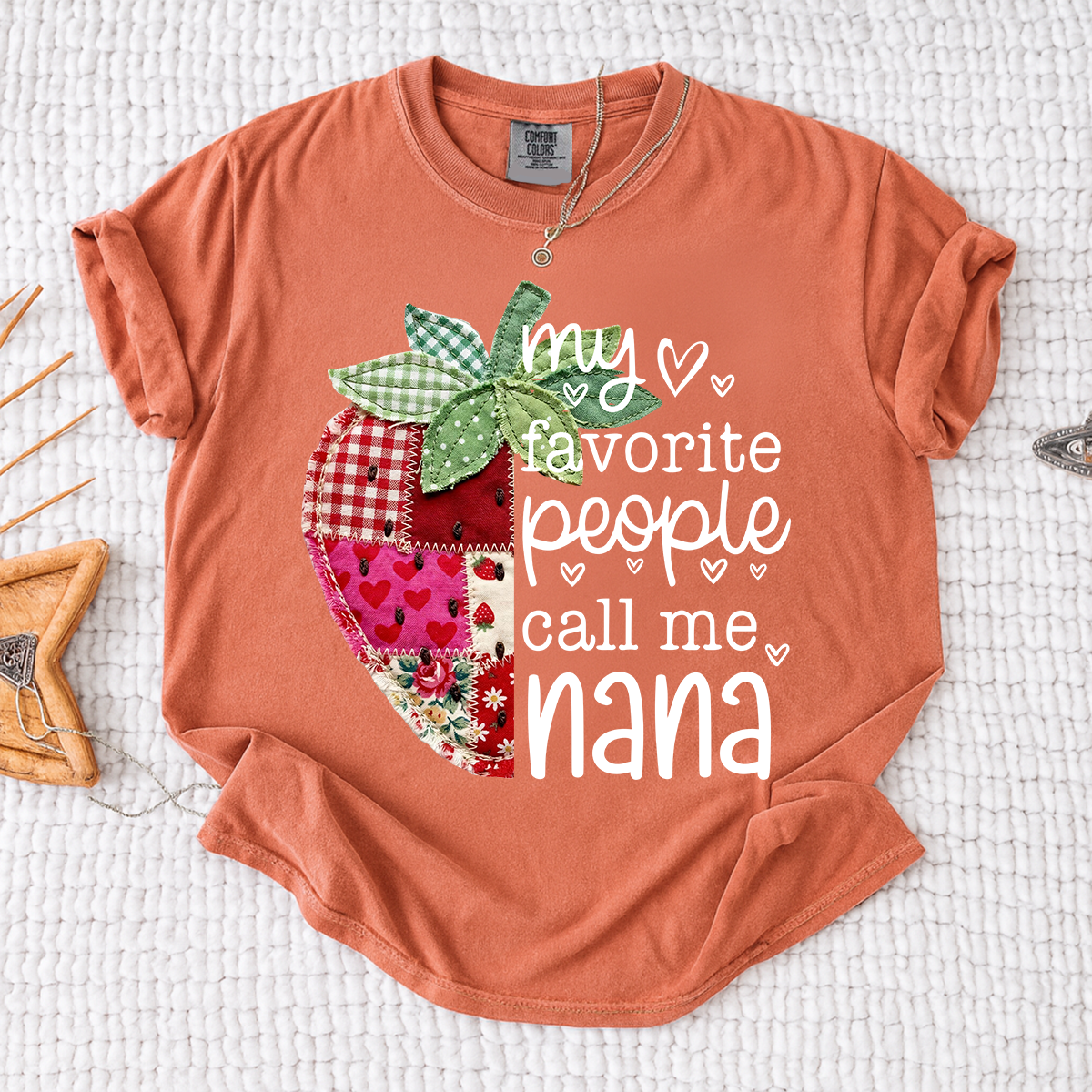 Comfort Colors® Custom Nana Strawberry Shirt, My Favorite People Call Me Nana, Sweet Summer Fruit Grandmother Gift