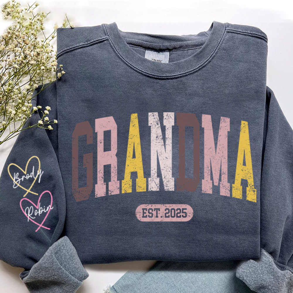 Personalized Grandma Sweater, Custom Color Grandma Gift for Grandma and Kids