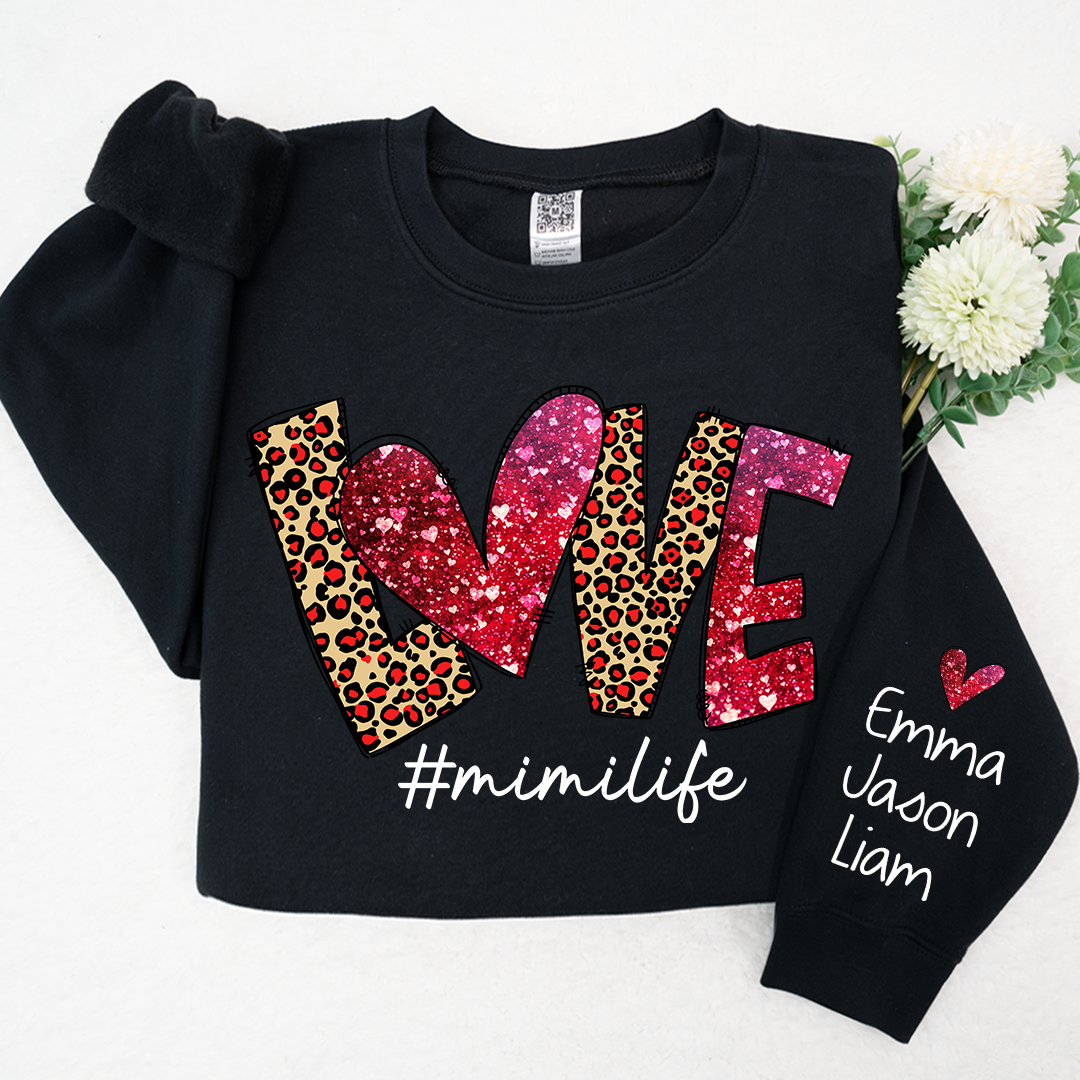Love Leopard Mimilife, Custom Mimi With Kids, Grandma Gift TH Sweatshirt