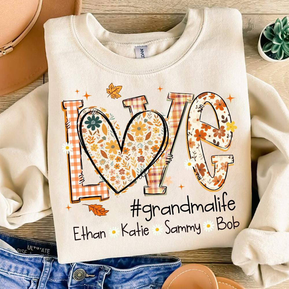 Love Personalized Preppy Fall Cozy Season, Custom Mimi And Kids Names