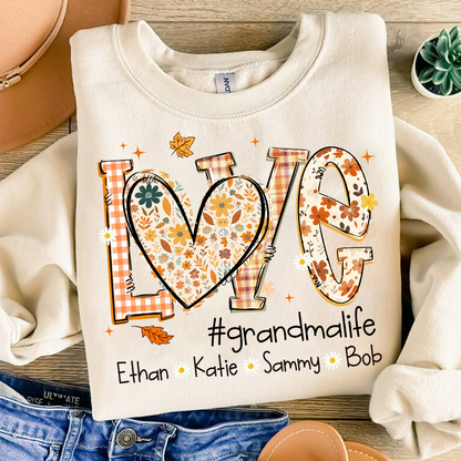Love Personalized Preppy Fall Cozy Season, Custom Mimi And Kids Names