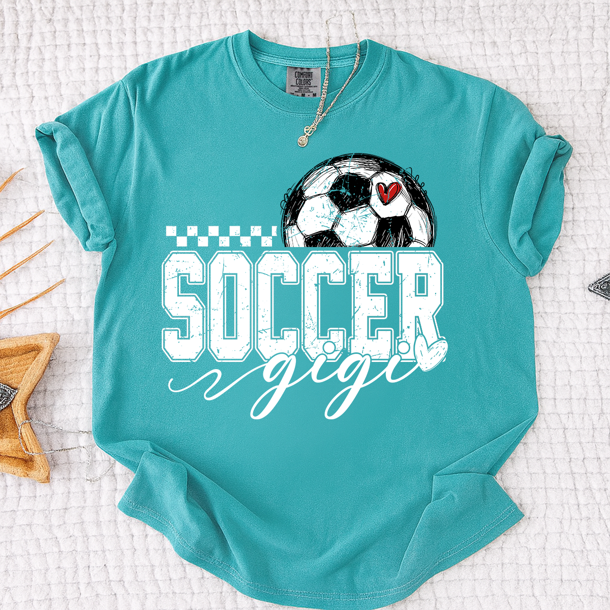Comfort Colors® Personalized Gigi Soccer Tee, Custom Soccer Gigi For Gift Family