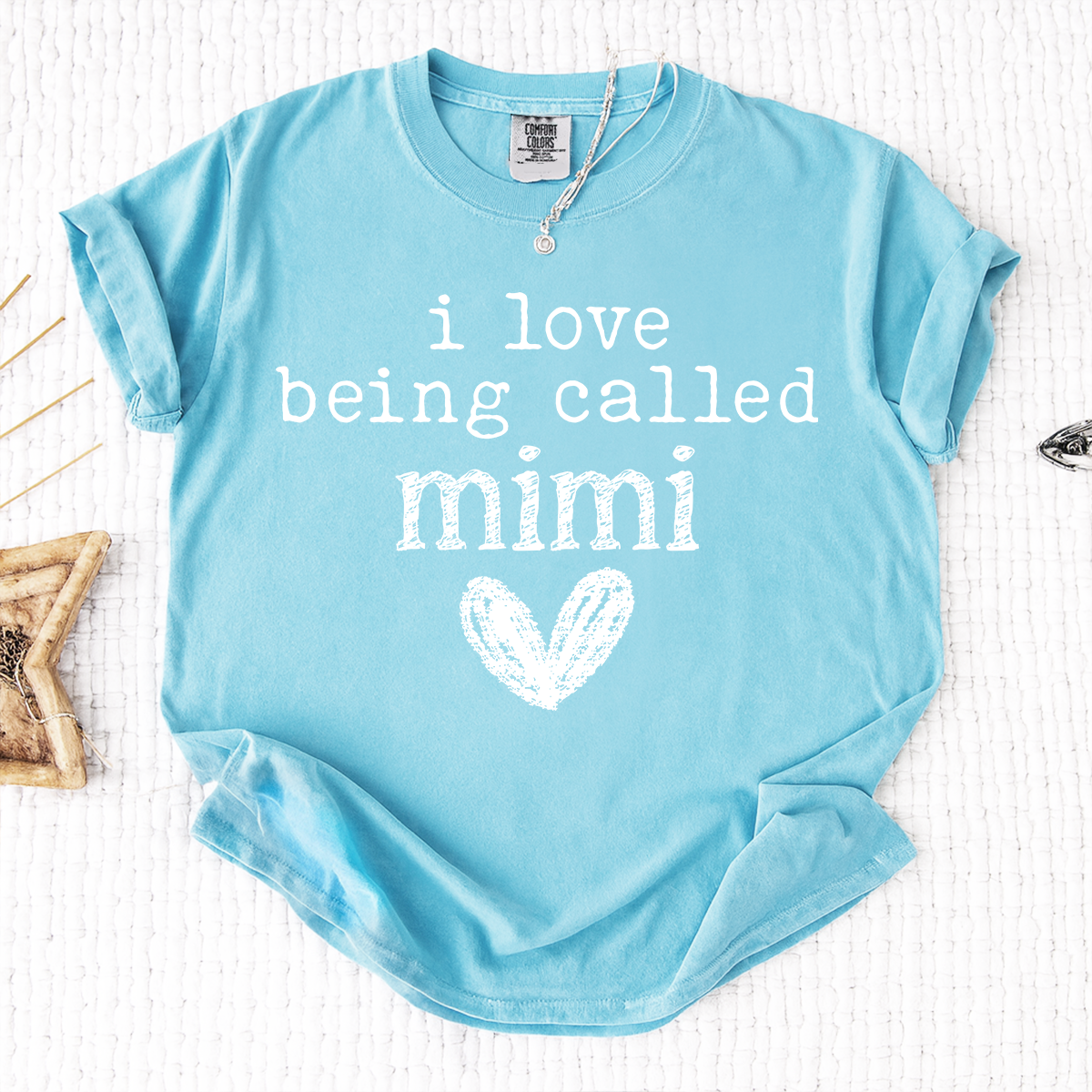 Comfort Colors I Love Being Called Mimi Shirt, Cute Mimi Grandma T Shirt, Gift for Grandma Mothers Day Birthday, Simple Heart Design Tee