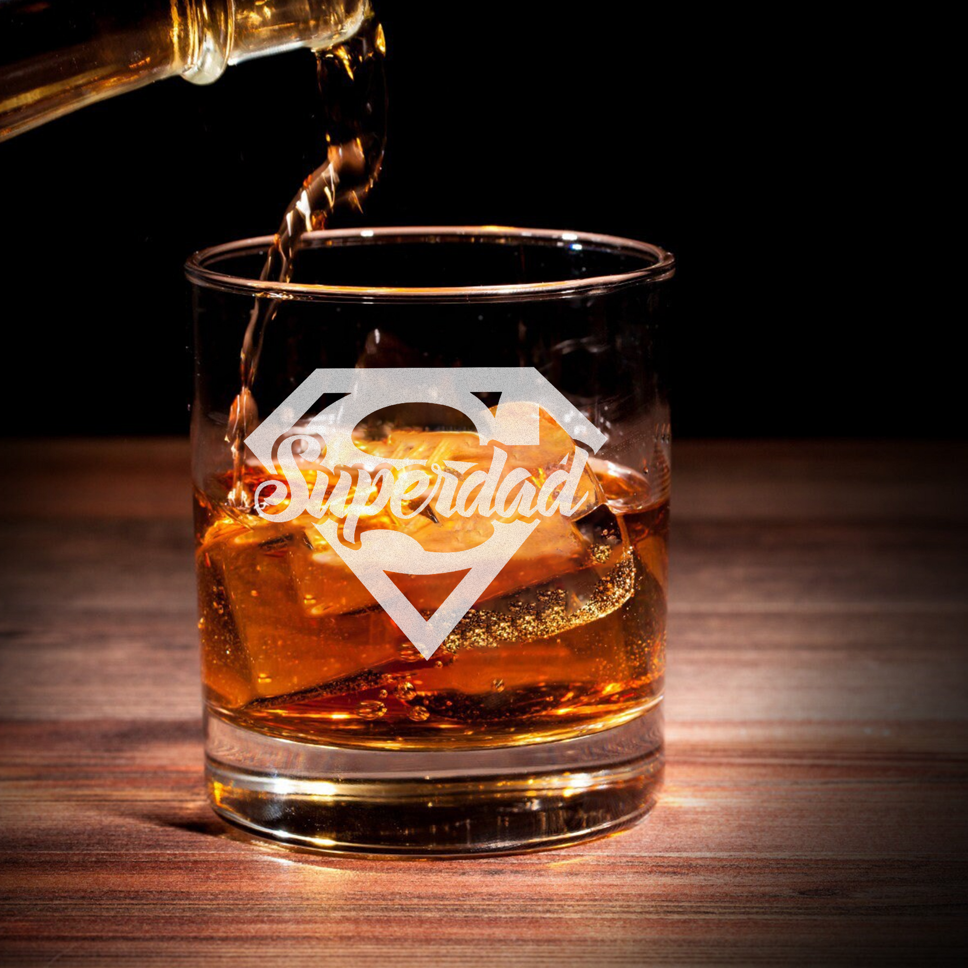 Super Dad - Daddy And Kids Whiskey Glass