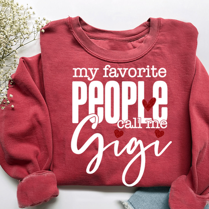 Personalized My Facvorite People Call me Gigi Sweatshirt, Custom Gifts With Grandma and Grandchild Names