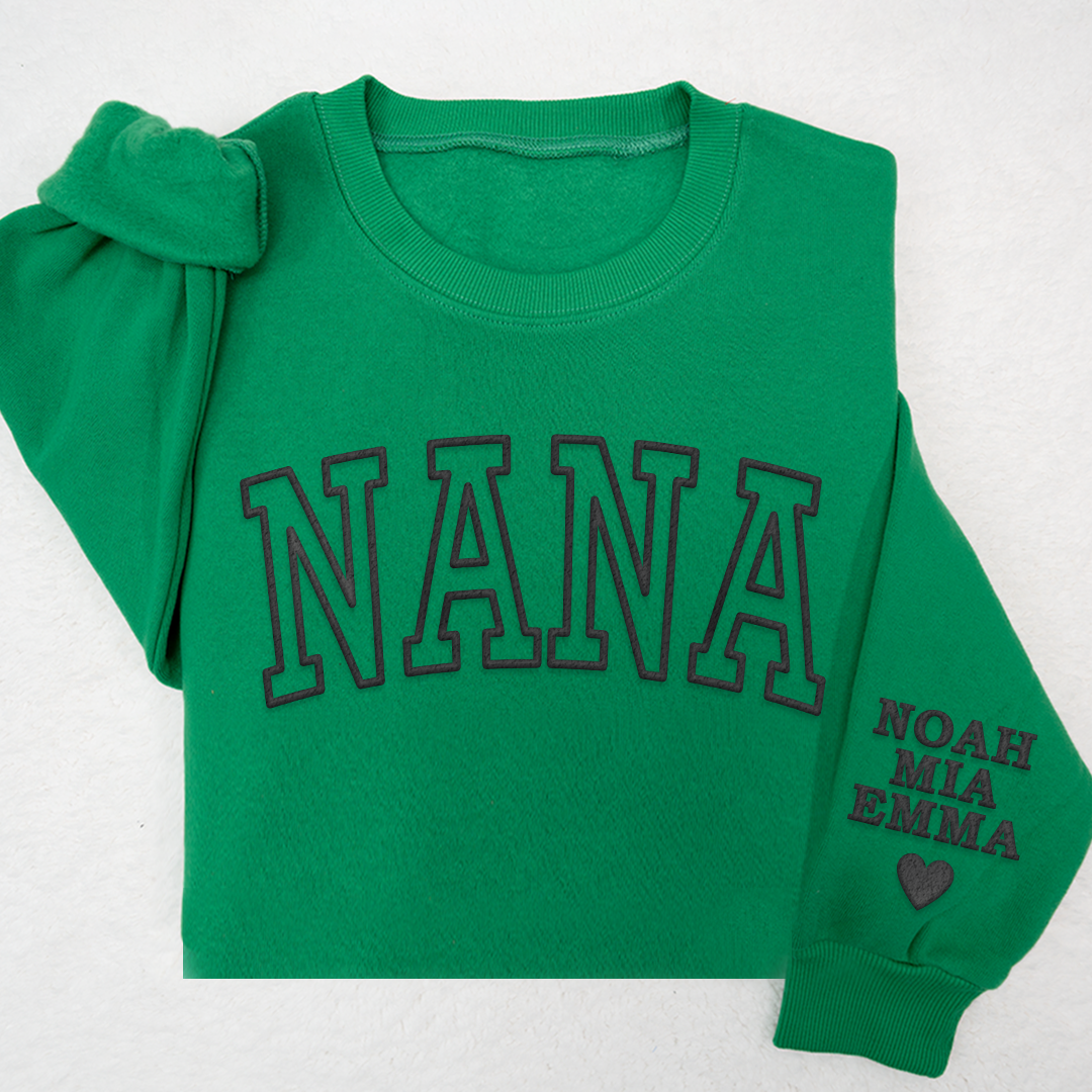 Personalized Mama Sweatshirt, With Kid Names On Sleeve, Mothers Day Gift LTP01