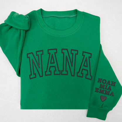 Personalized Mama Sweatshirt, With Kid Names On Sleeve, Mothers Day Gift LTP01