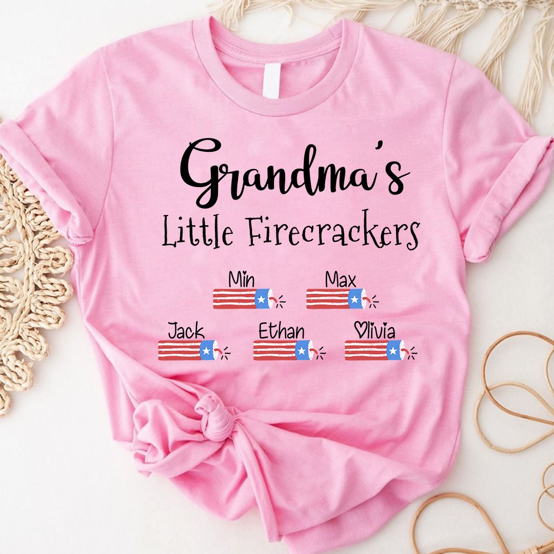 Grandma's Little Firecrackers Shirt with Names - Custom Mother's Day Gift for Mimi