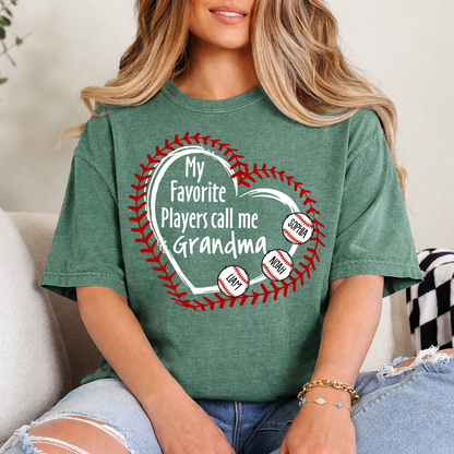 Baseball Mimi T-Shirt My Favorite Players Call Me Design with Custom Names