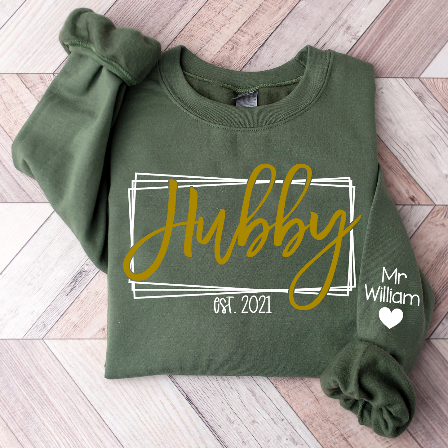 Wifey Hubby Custom Est Couple Sweatshirt, Gift For Fiance, Wedding Gift, Matching Couple Sweatshirt