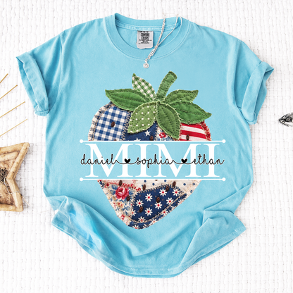 Comfort Colors® Personalized Mimi 4th of July Shirt, Cute Patriotic Grandma Strawberry Tee