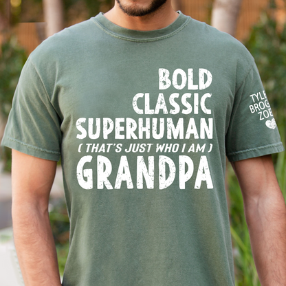 Bold Classic Superhuman Grandpa Shirt, Funny Grandpa T-Shirt Gift for Grandfather