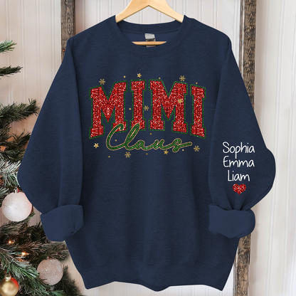 Personalized Mimi Claus Christmas And Kids 2024 Sweatshirt