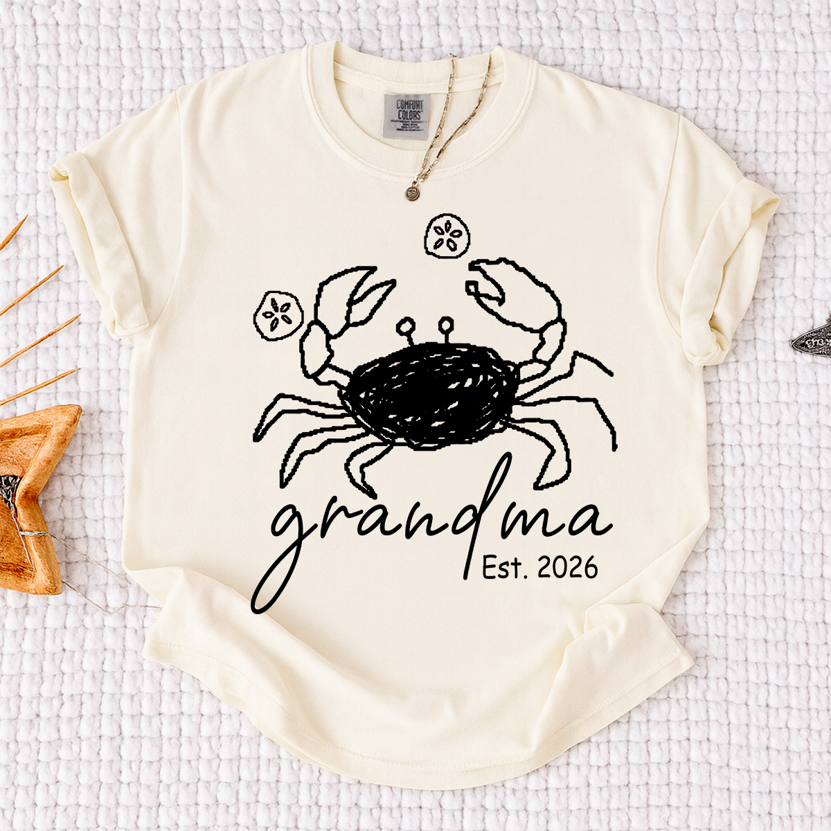Grandma Summer Vibes Crab Shirt, Coastal Grandma T Shirt, Funny Beach Grandma Graphic Tee, Summer Vacation Gift for Grandma