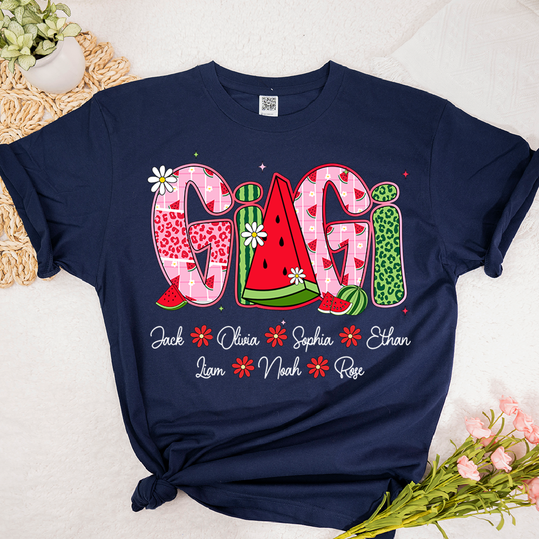 Personalized Summer Mimi Tshirt, Unique Nickname for Grandma And Kids