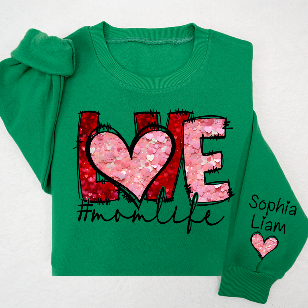 Valentine Watercolor Heart Gift For Grandma And Kids LTP01  Sweatshirt