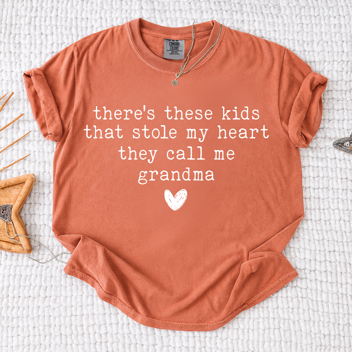 Comfort Colors® Grandma Shirt Personalized Gift For Grandma, There's these kids That Stole My Heart They Call Me Grandma