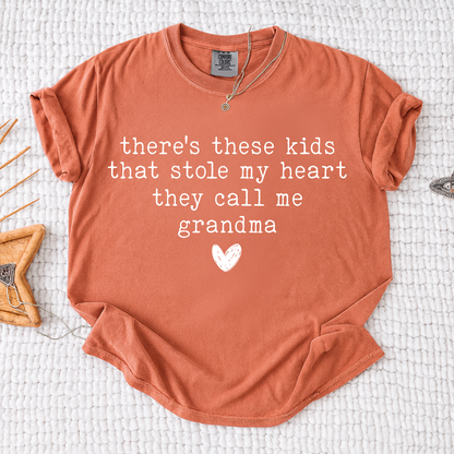 Comfort Colors® Grandma Shirt Personalized Gift For Grandma, There's these kids That Stole My Heart They Call Me Grandma