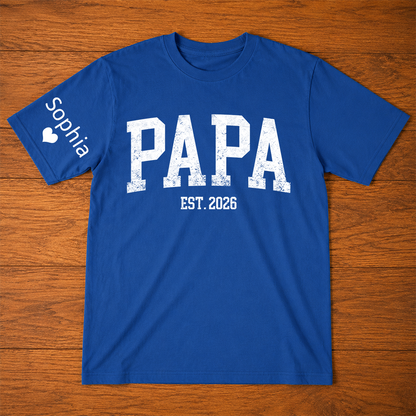 Papa T-Shirt – Personalized Name Custom Gift for Father Birthday Fathers Day