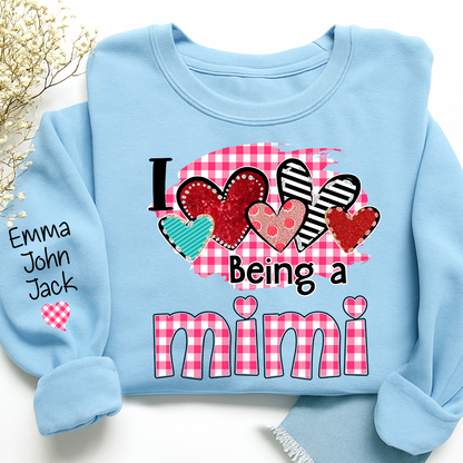 Valentine Mimi Crewneck Sweatshirt, Cute Heart Family Love Design, For Gift Grandma And Kids