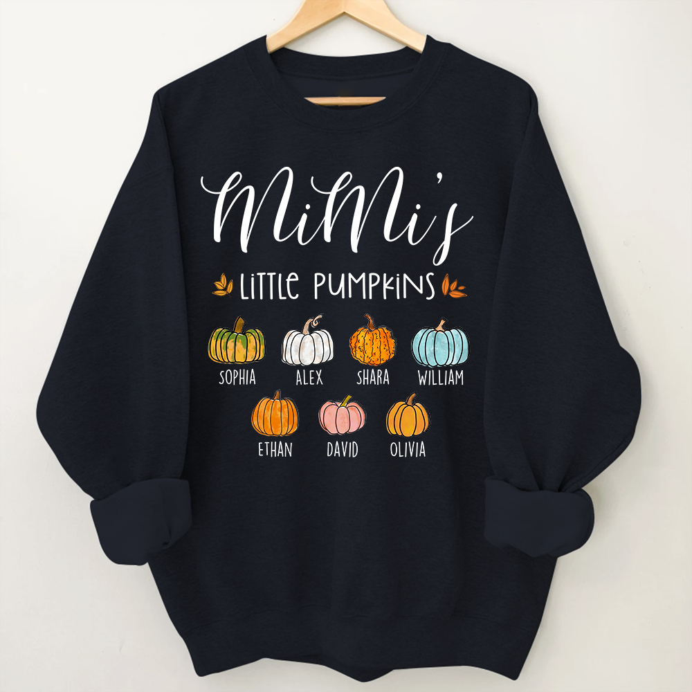 Personalized Mimi's Little Pumpkins Shirt, Custom Grandkids Names Fall Pumpkin Sweatshirt, Grandma Autumn Gift