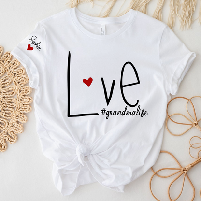 Personalized Love Grandma Life Heart, Custom Nicknames for Grandma and Kids