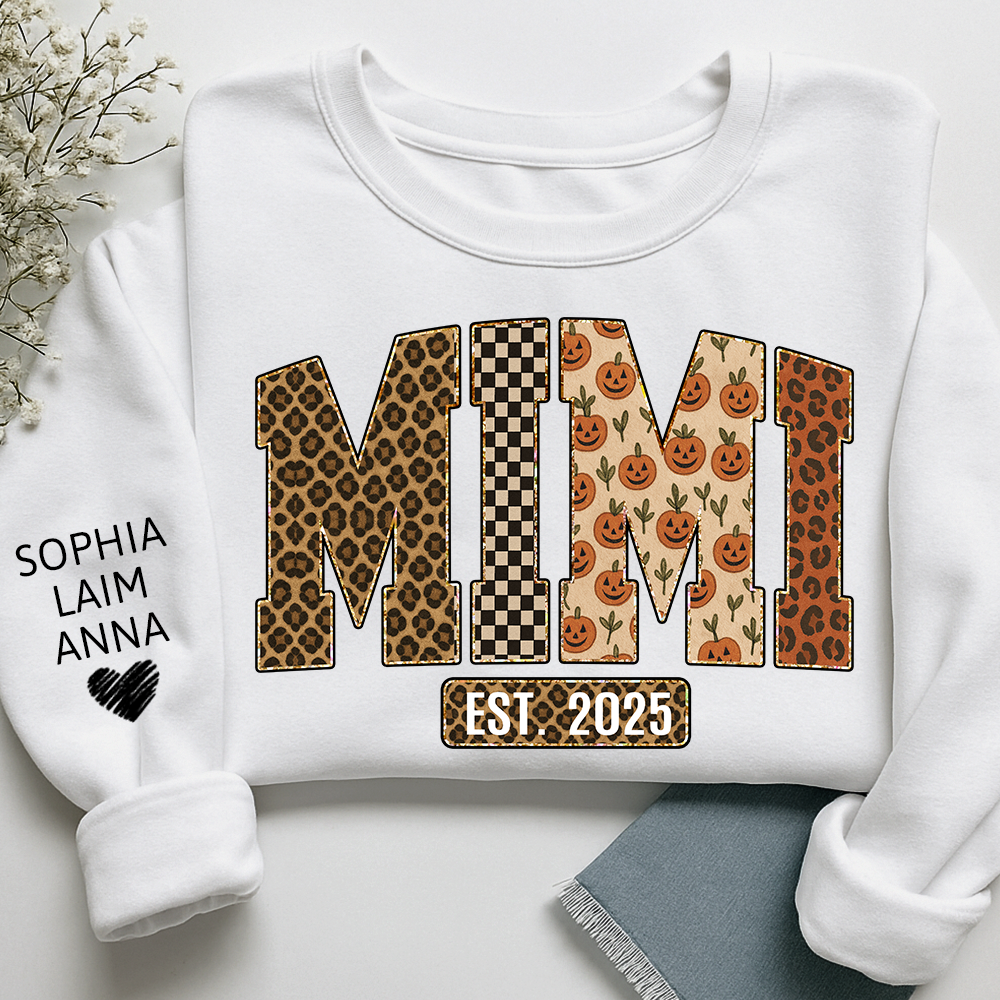 Pumpkin Leopard Mimi Gifts, Custom Gifts for Mimi Est And Kids