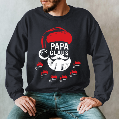 Custom Papa Claus Christmas, Gift For Papa And Kids Sweatshirt