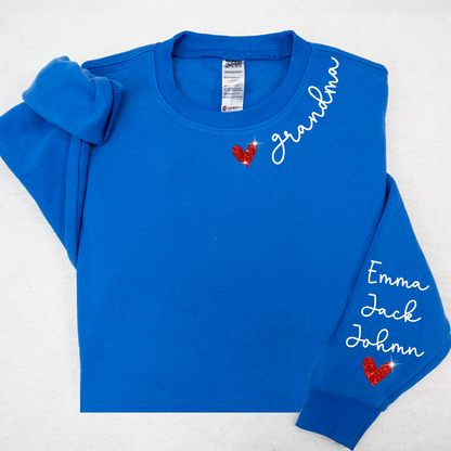 Valentine Glitter Heart Grandma And Kids LTP01