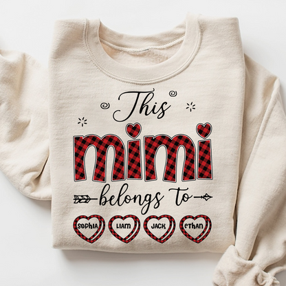 Design Caro Print Mimi Sweatshirt, This Mimi Belongs To Grandma And Kids