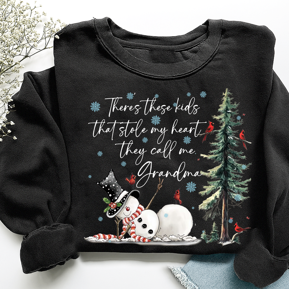 They Call Me Grandma, They Stole My Heart Sweatshirt – Personalized Gift for Grandmother, Cute Holiday Outfit for Christmas