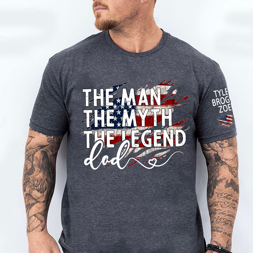 Legend Husband Dad Custom shirt, Personalized Grandpa American T-Shirt, Gifts for Dad