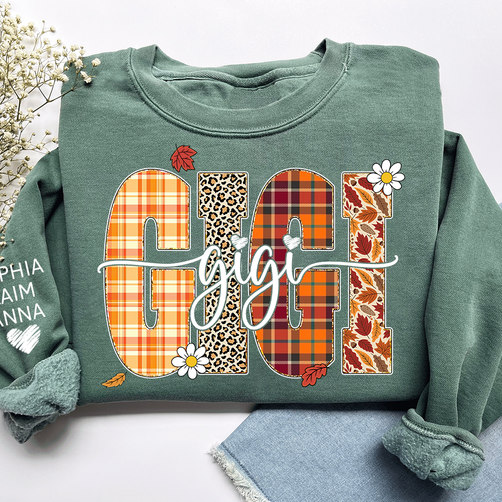Custom Fall Pumpkin Sweatshirt, Gift for Gigi And Grandchild