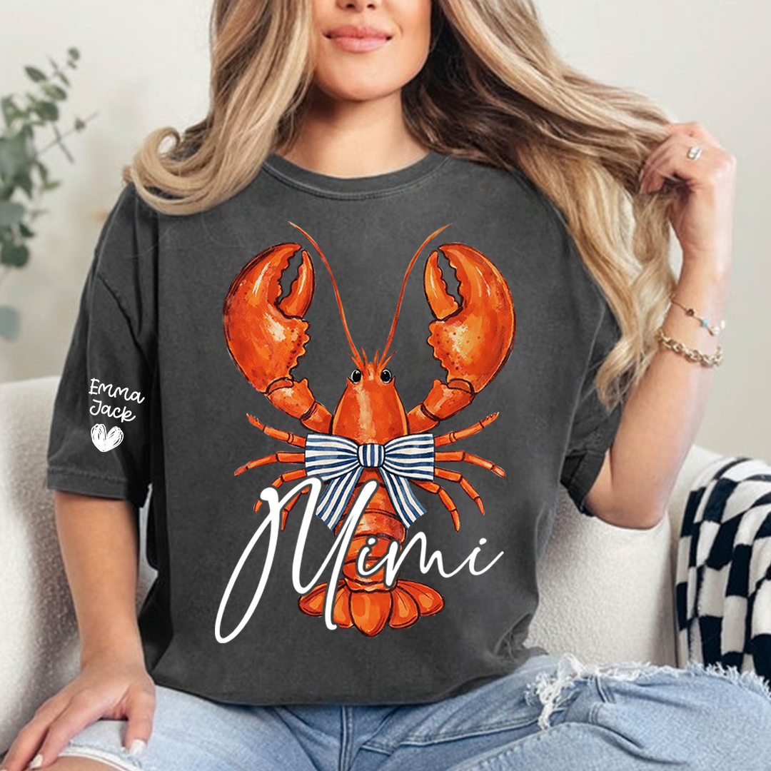 Colorful Lobster Mimi Shirt for Women Personalized Family Tee For Gift Grandma And Kids