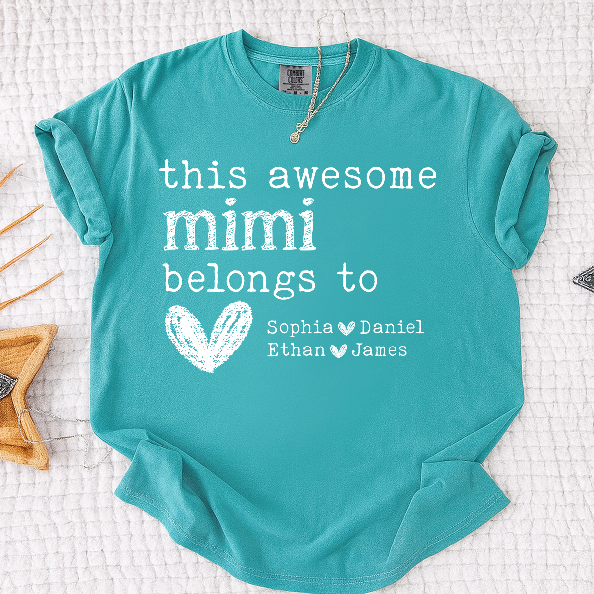 Comfort Colors This Awesome Mimi Belongs To Shirt, Personalized Mimi T Shirt with Kids Names, Custom Grandma Gift, Cute Family Tee