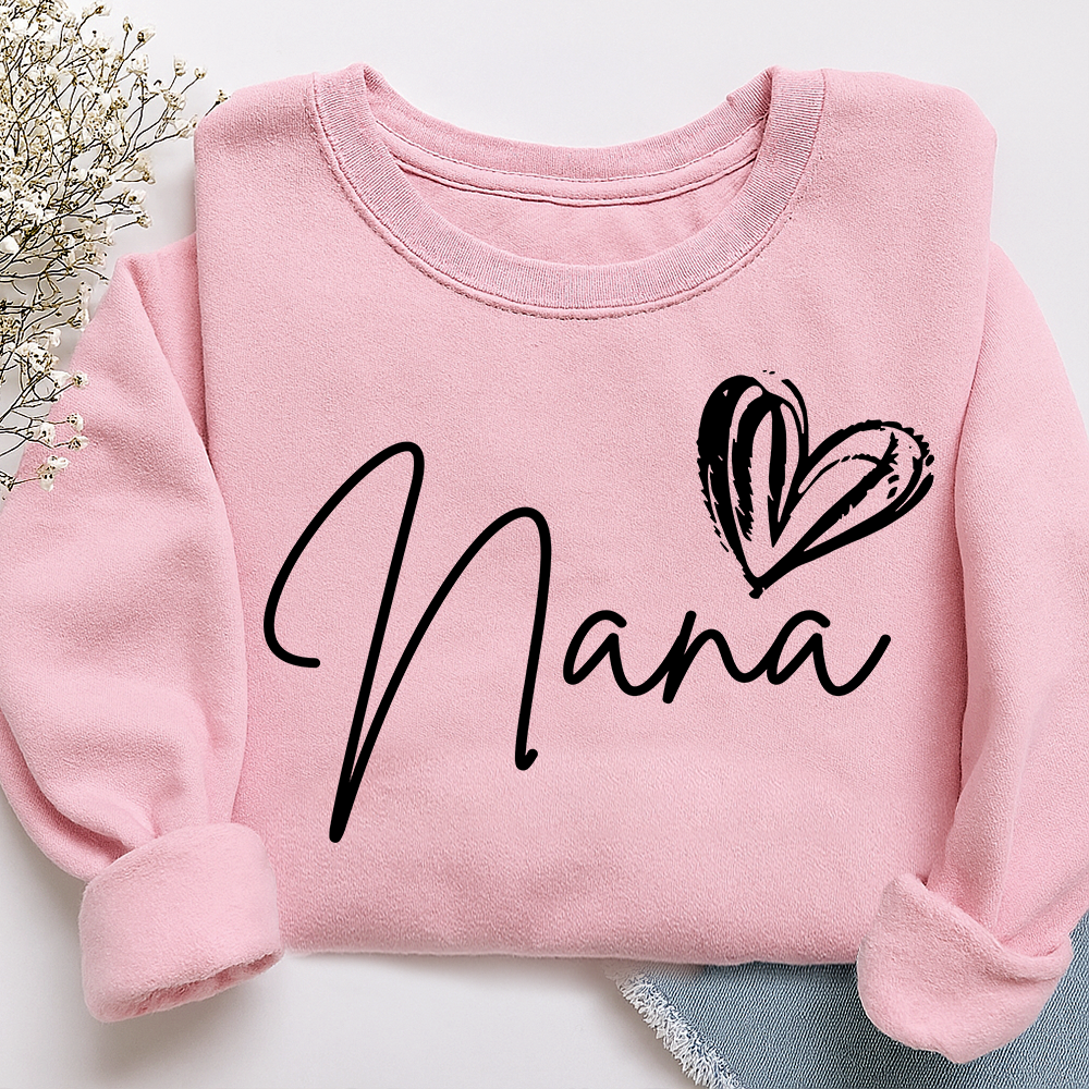 Custom Nana Heart Sweatshirt, Custom Gifts for Grandma and Grandchild