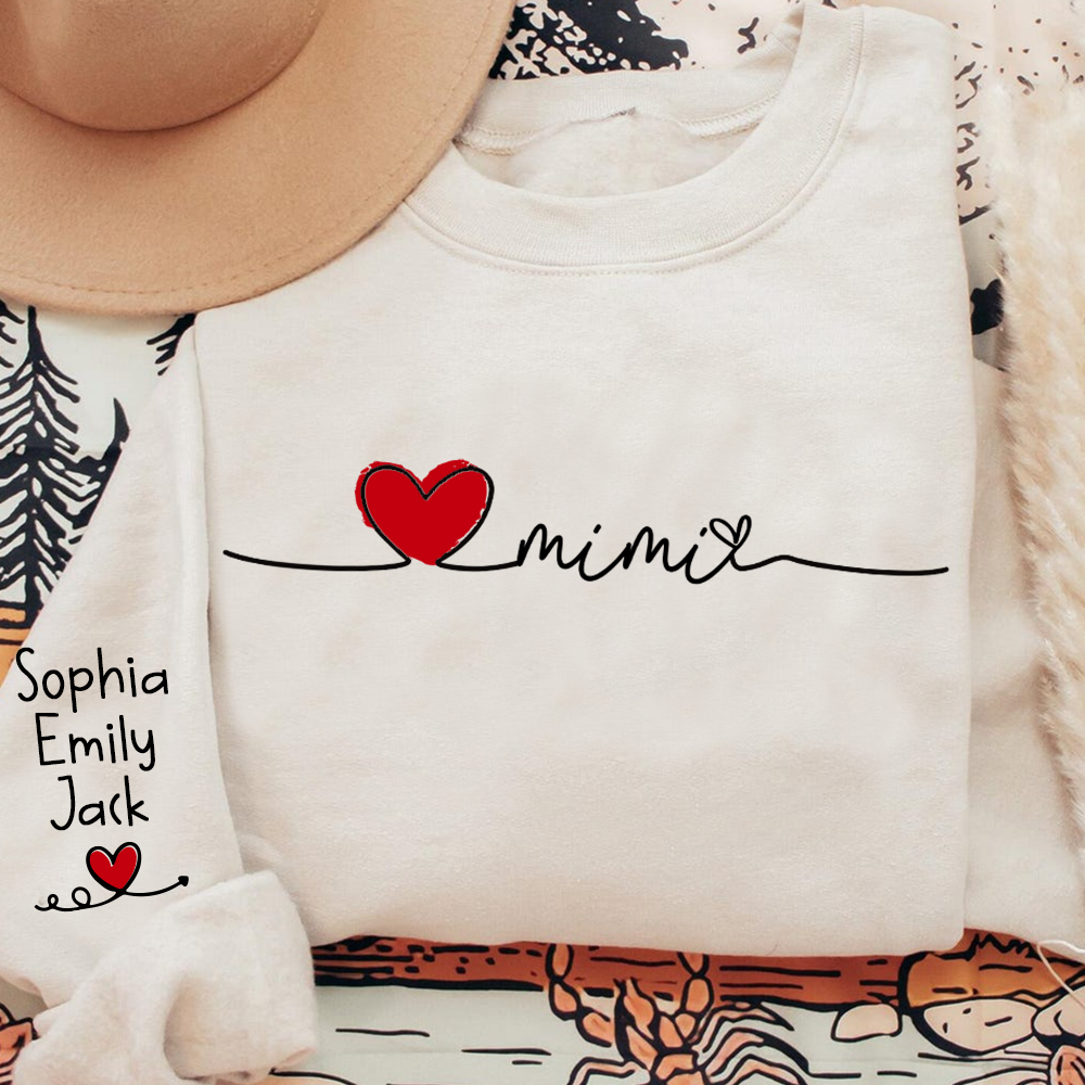 Gigi Heart Personalized Sweatshirt, Custom Grandma Gift with Kids